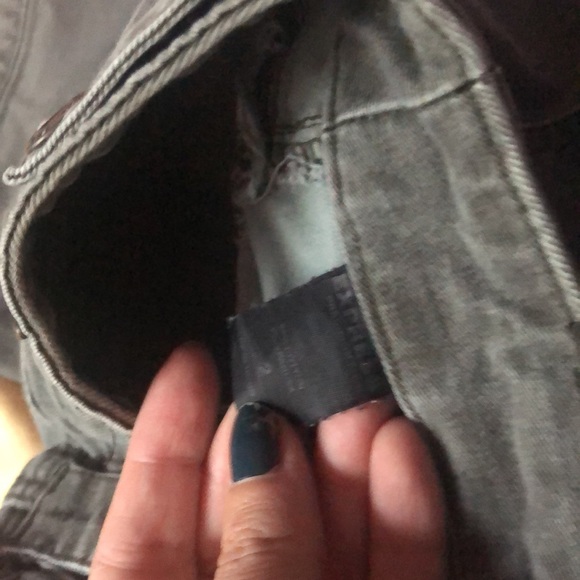 Brand new without tags VINTAGE Y2k flare leg, military style express denim i - Picture 10 of 10